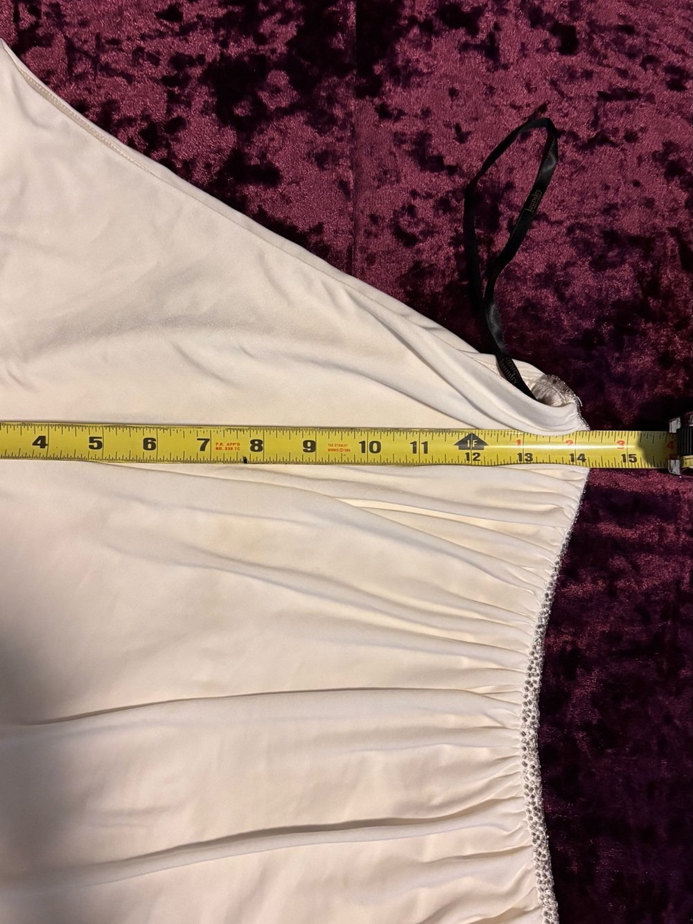Laundry By Shelli Segal cream One-Shoulder Beaded Evening Gown - Picture 5 of 10